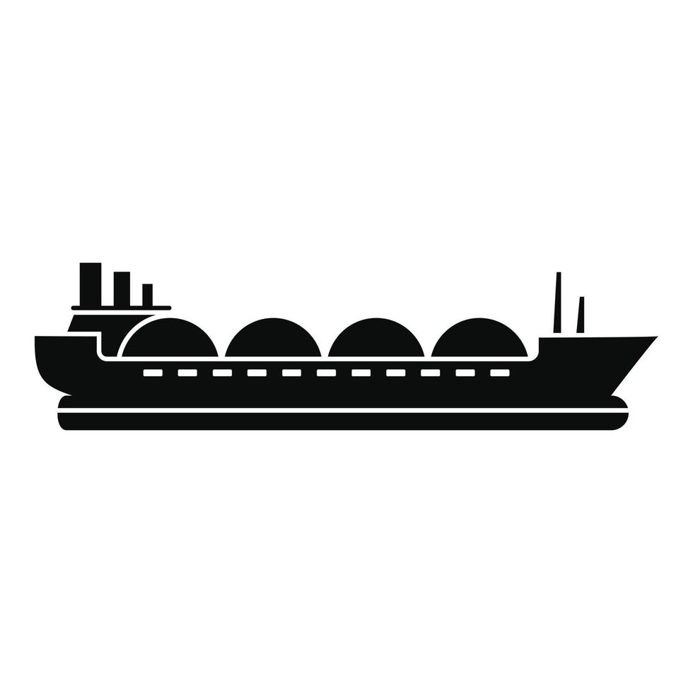 Petrol tanker ship icon, simple style vector