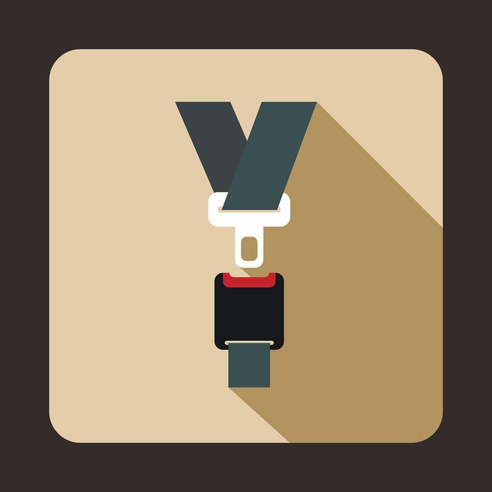 Safety belt icon, flat style vector