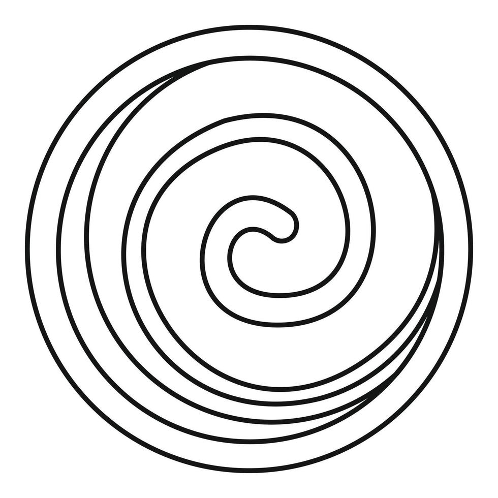 icono de pastel en espiral, estilo de esquema vector