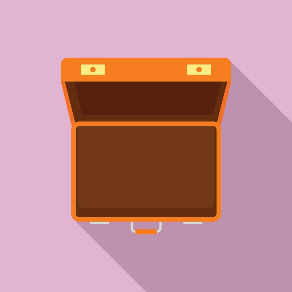 Open suitcase icon, flat style vector