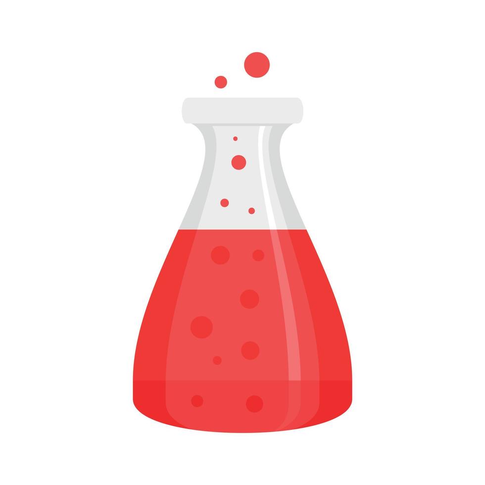 Boiling flask icon, flat style vector