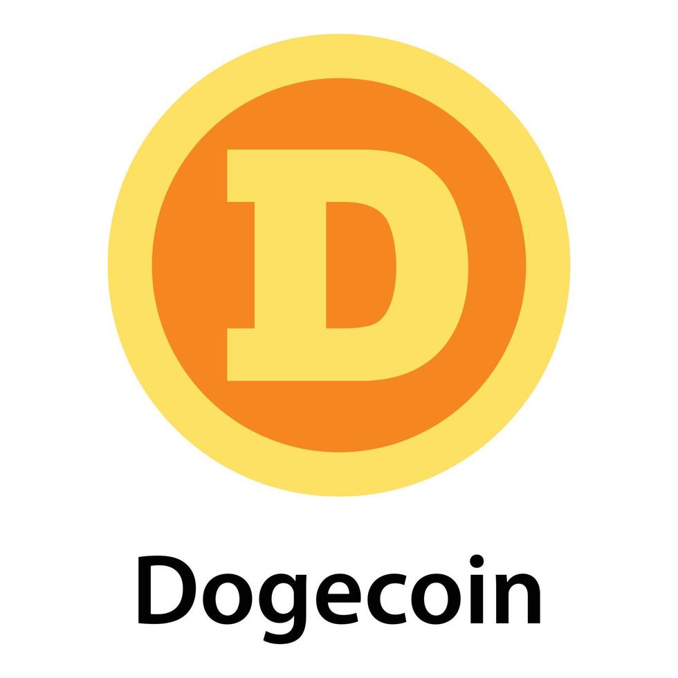 Dogecoin icon, flat style vector