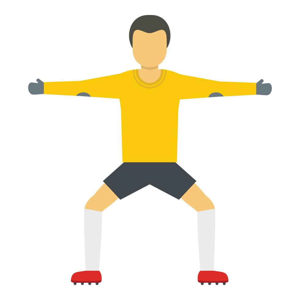 Standing goalkeeper icon, flat style vector