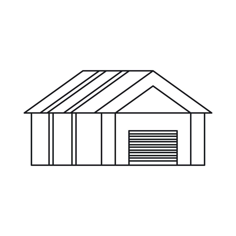 Garage with automatic gate icon, outline style vector
