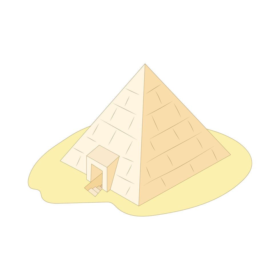 pirámide de giza, icono de egipto, estilo de dibujos animados vector