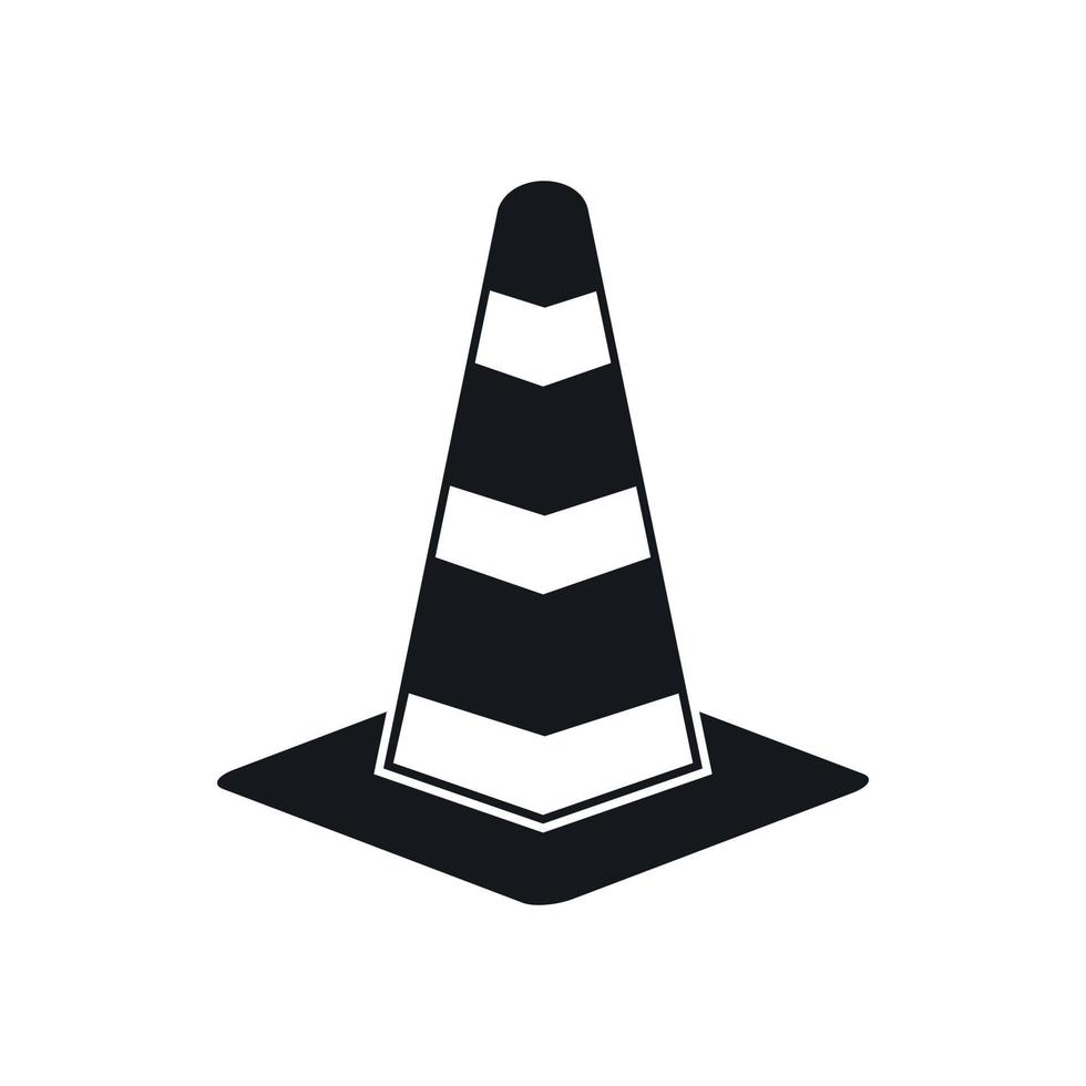 icono de cono de tráfico, estilo simple vector