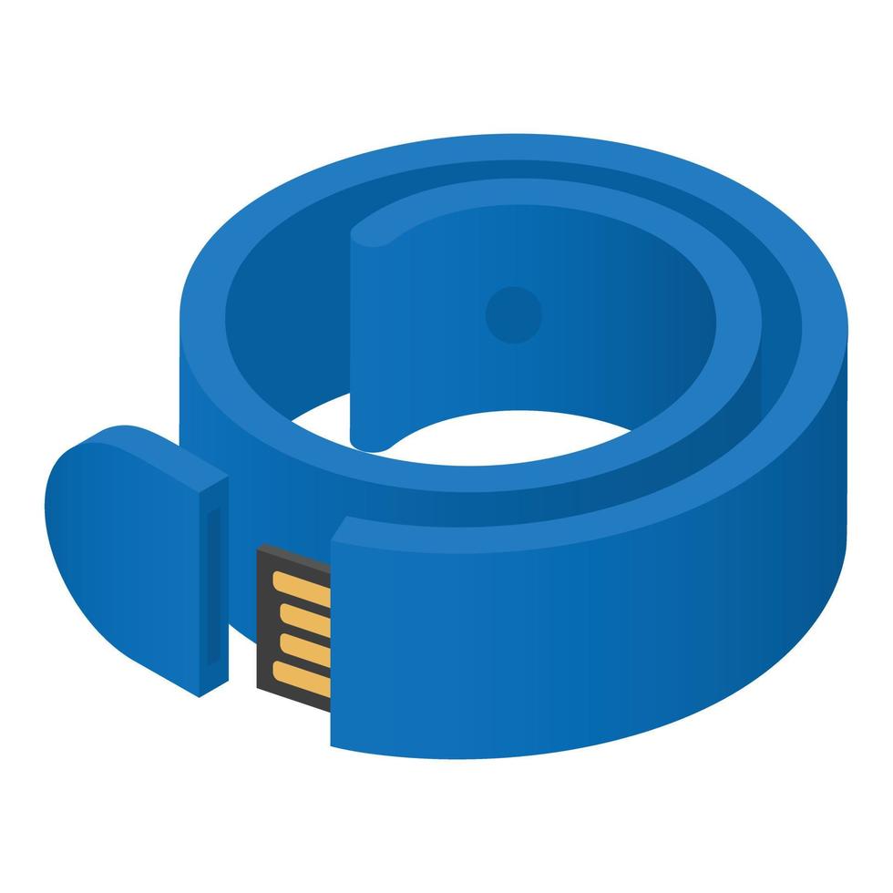 Usb bracelet icon, isometric style vector