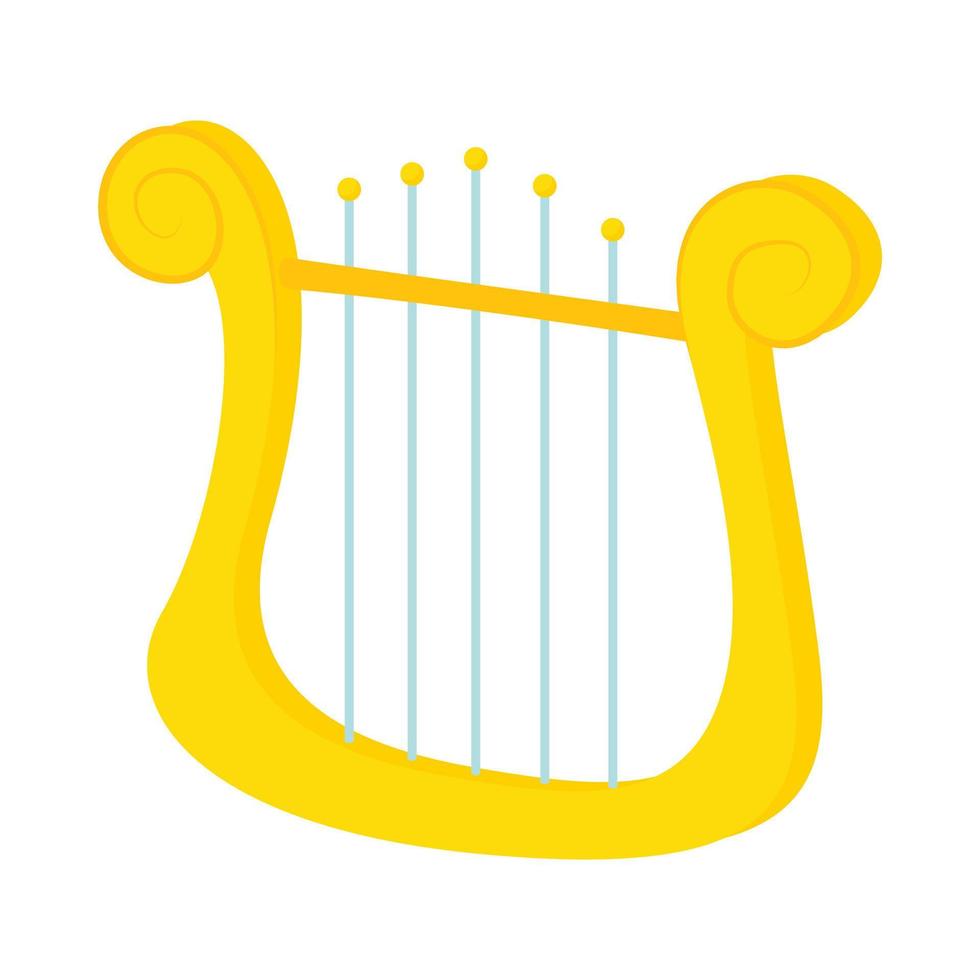 Lyre icon in cartoon style vector