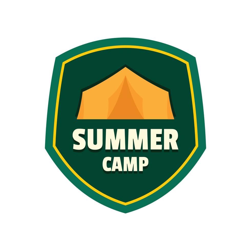 Summer camp tent logo, flat style vector