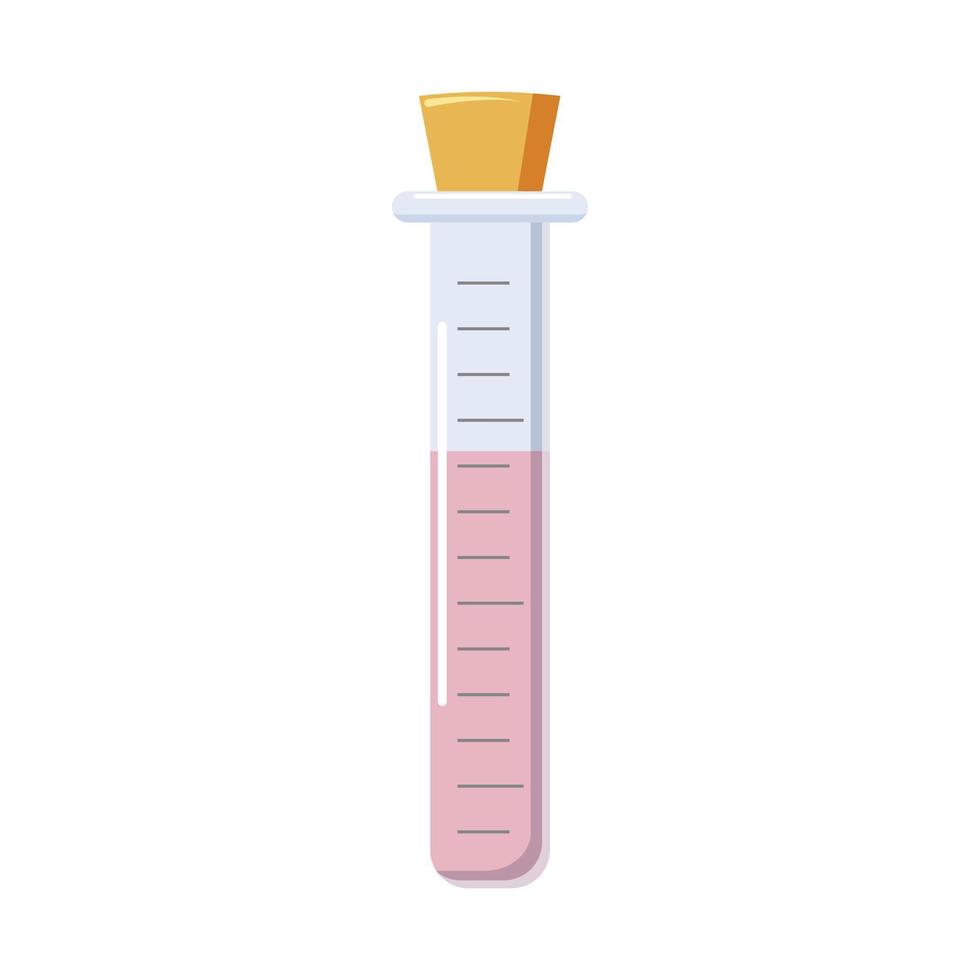 Test tube icon in cartoon style vector