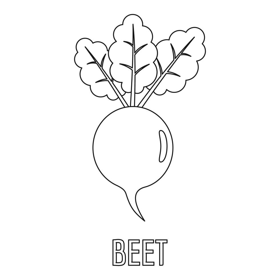 Beet icon, outline style. vector