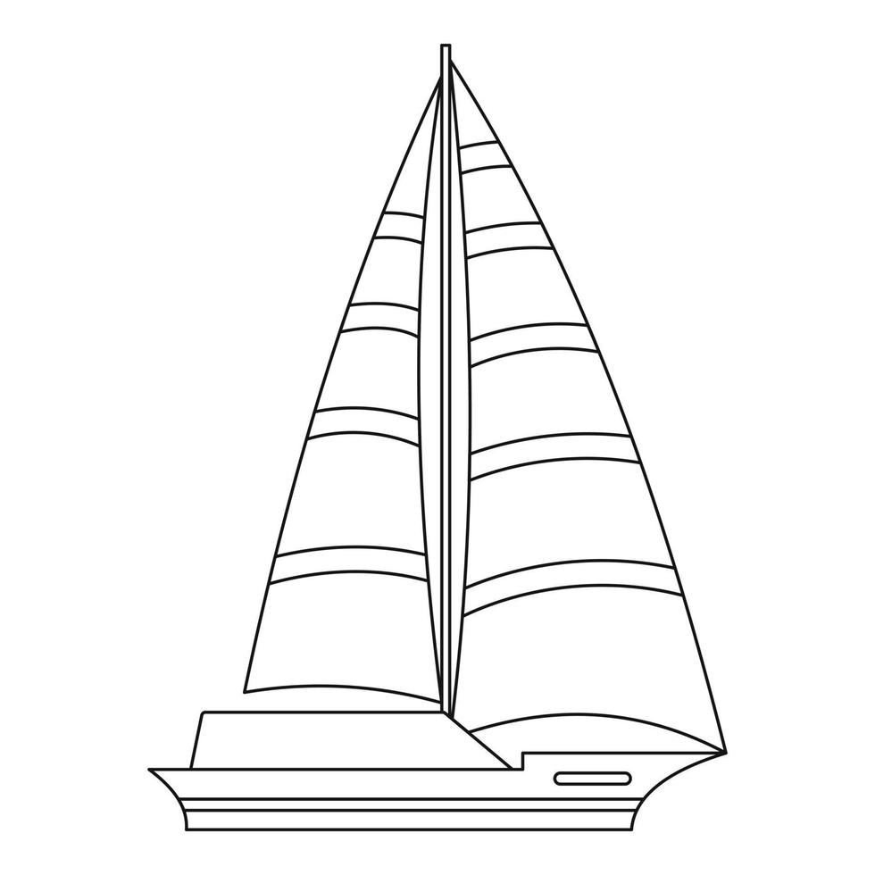 Yacht icon, outline style. vector