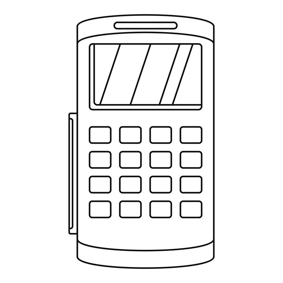 icono de pago de terminal nfc, estilo de contorno vector