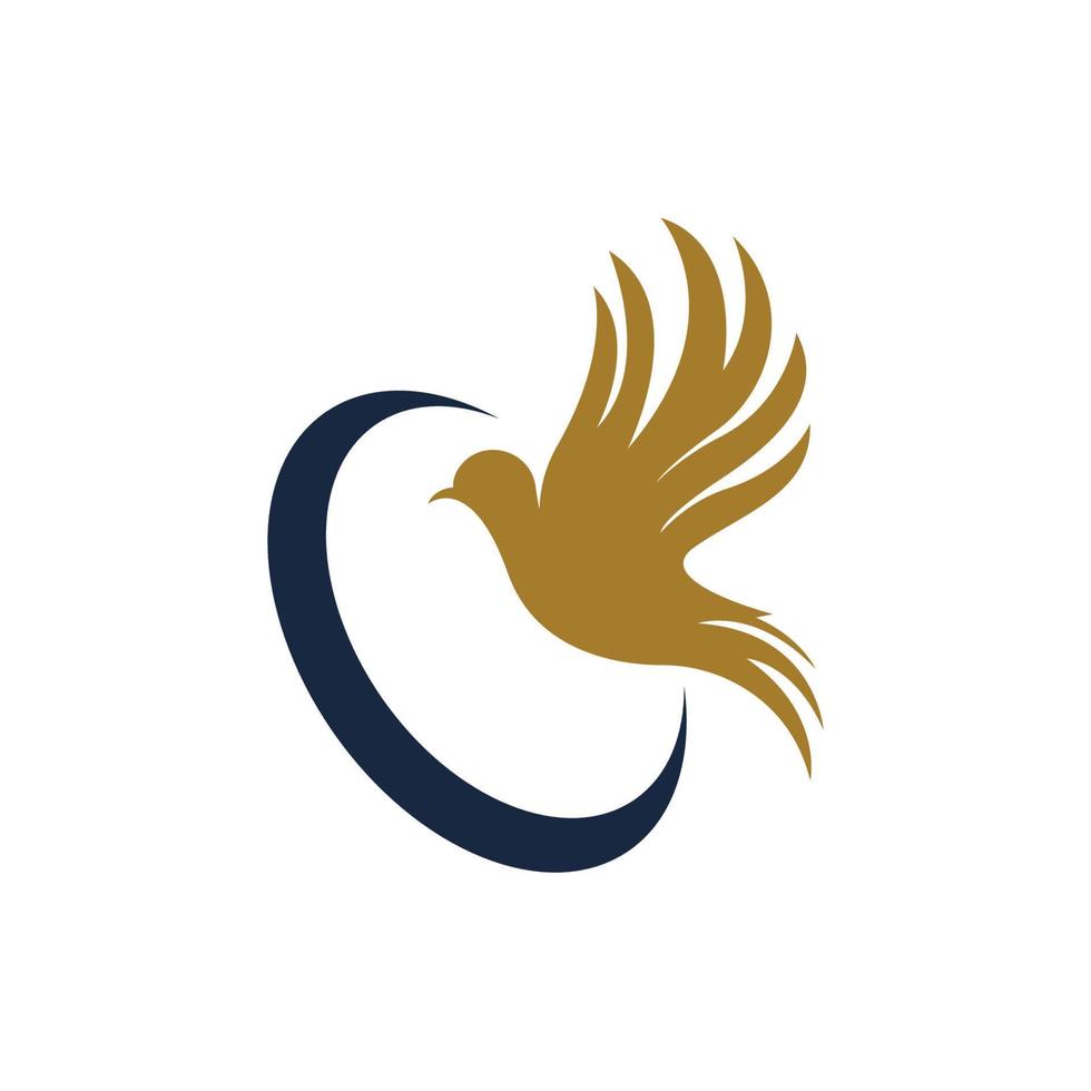 plantilla de logotipo de paloma de ala de pájaro vector