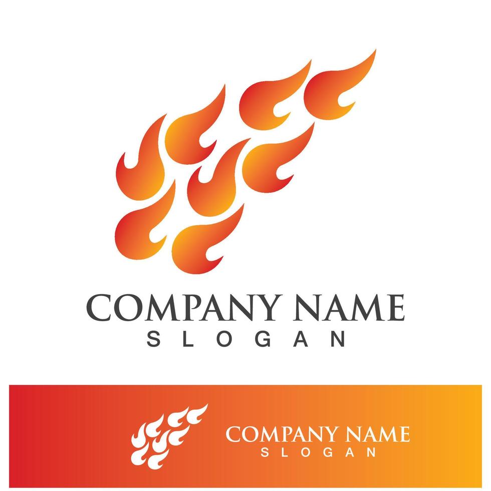 Fire logo design illustration and fire symbol vector