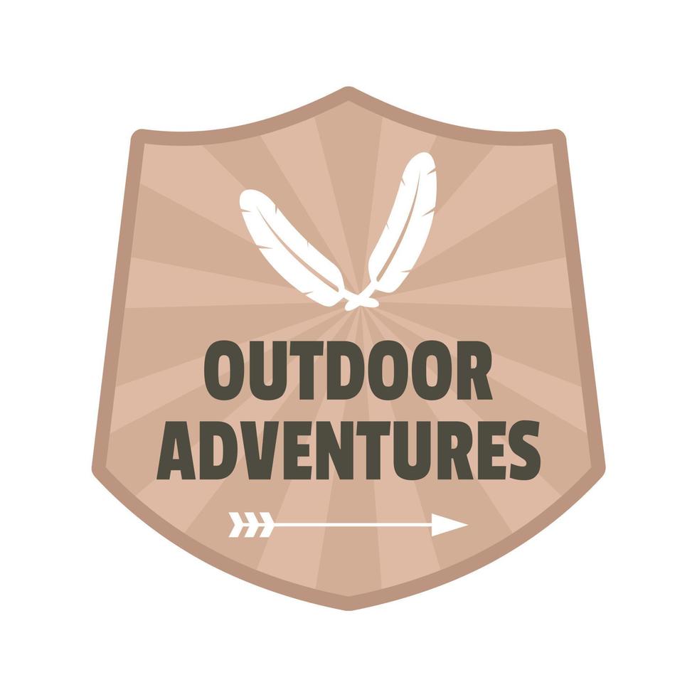 Outdoor adventures logo, flat style vector