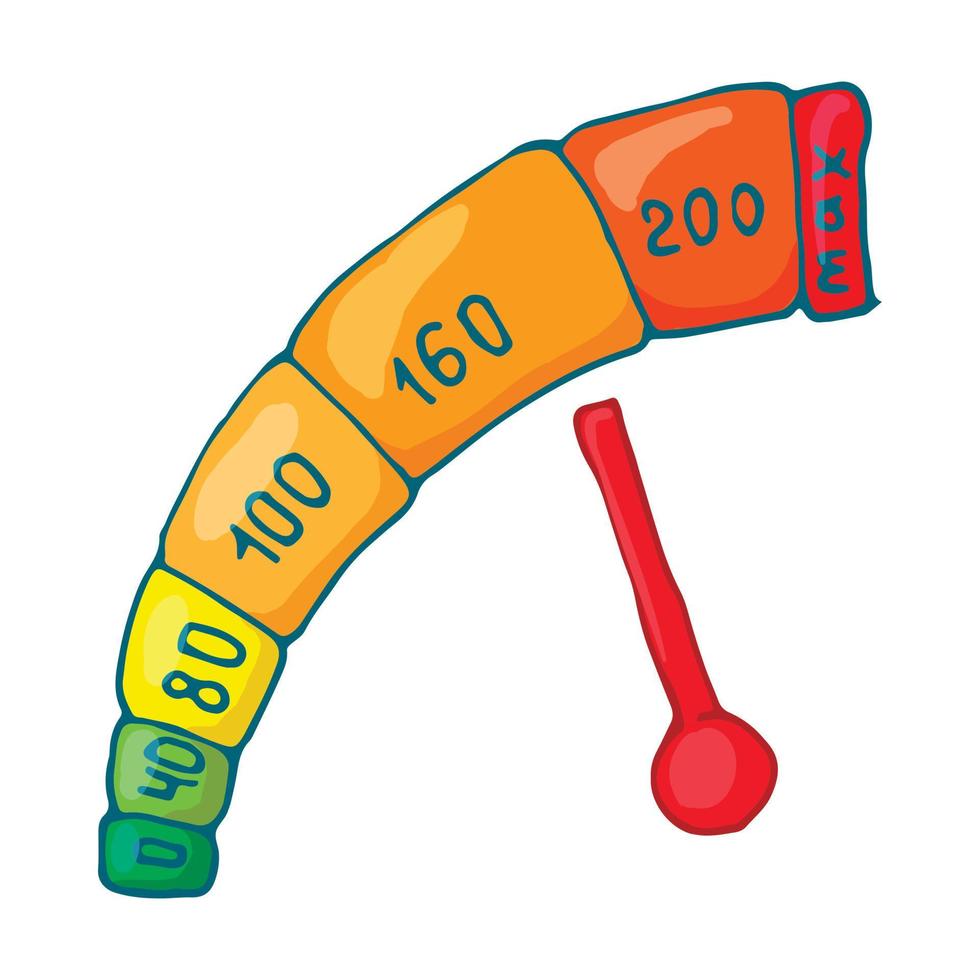 Speedometr icon, cartoon style vector