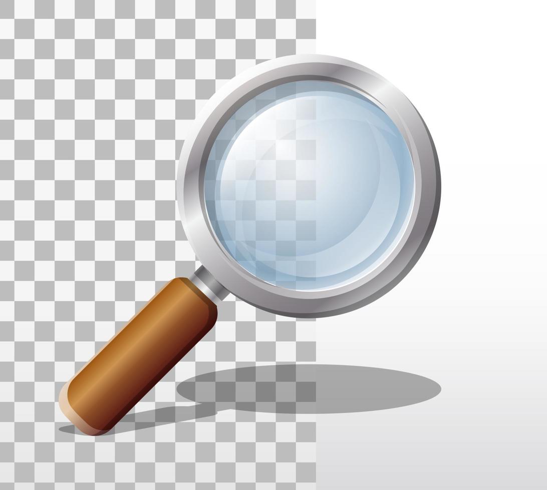 Vector cartoon style magnifying glass.