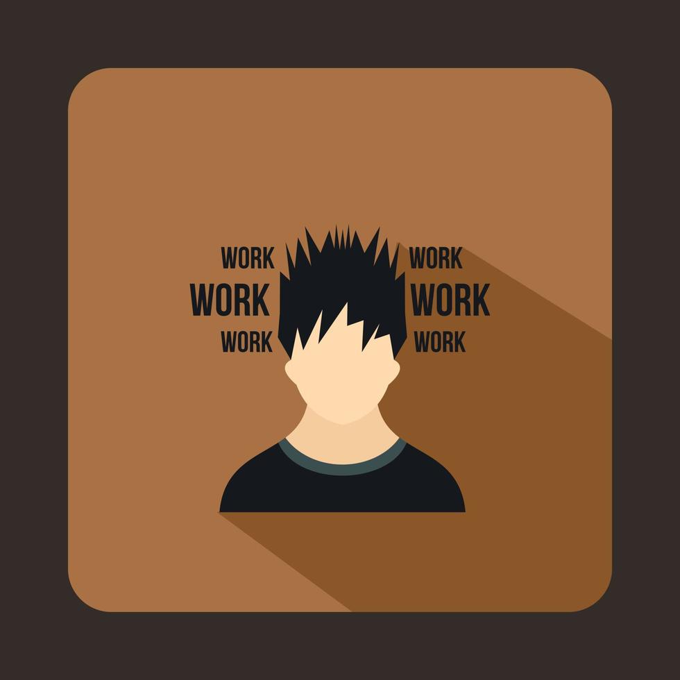 Man and work words icon, flat style vector