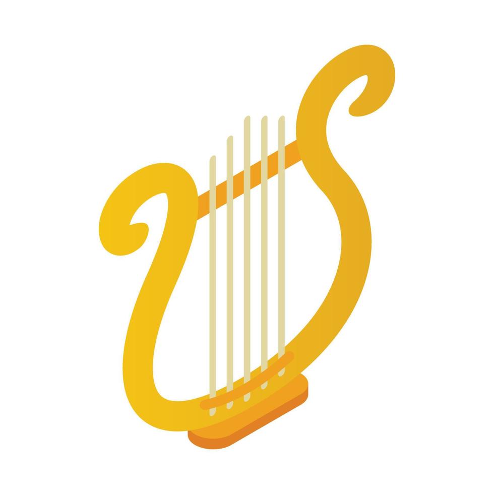 Lyre icon in isometric 3d style vector