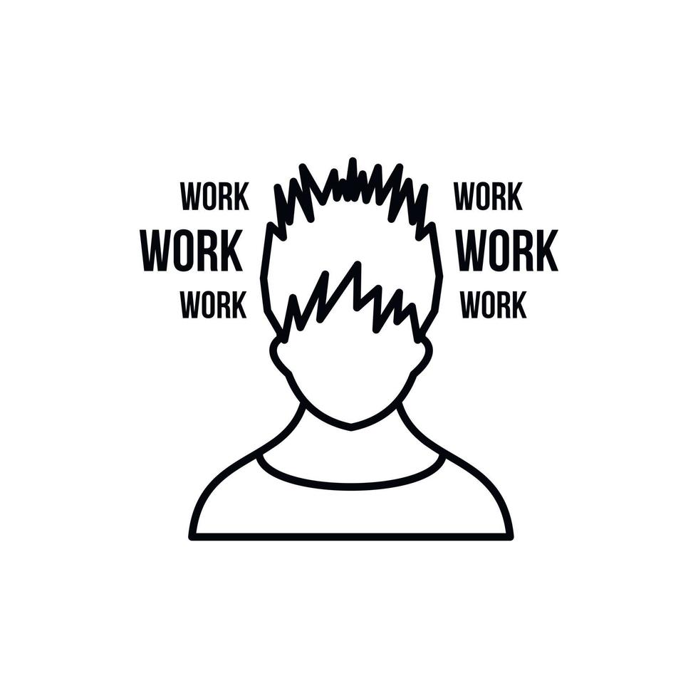 Man and work words icon, outline style vector