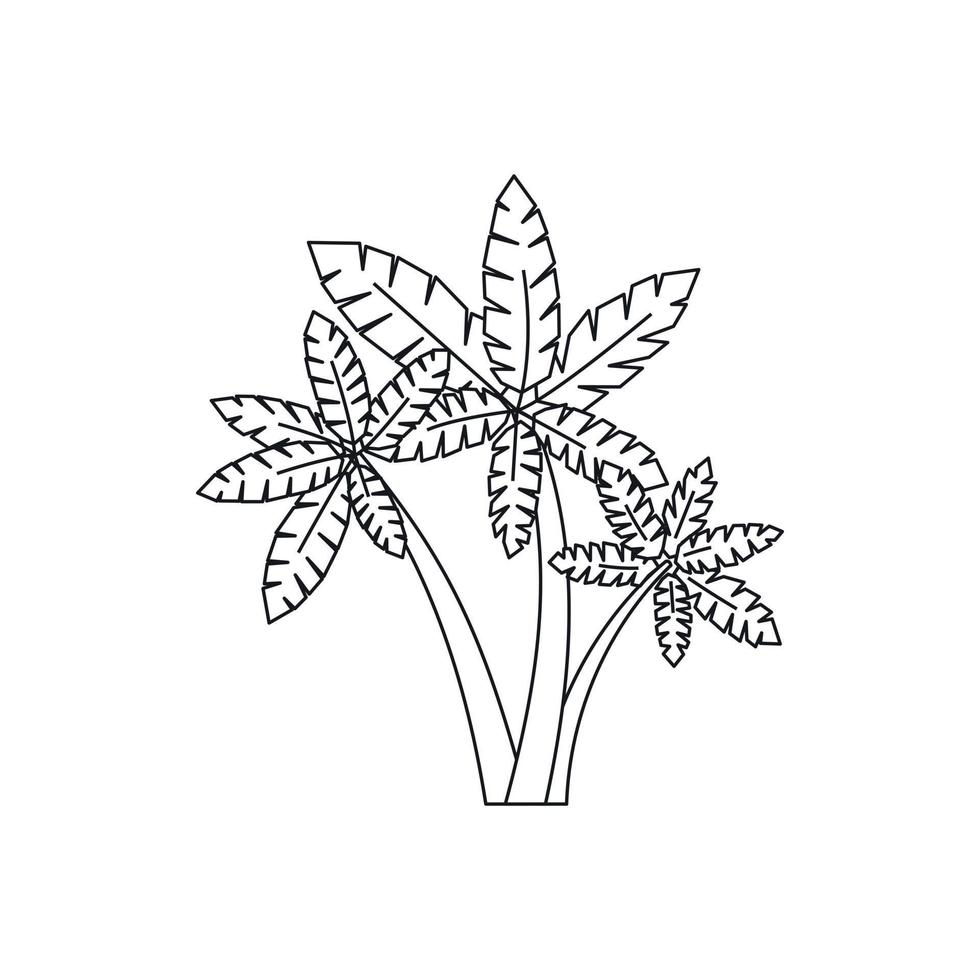 Three palm trees icon, outline style vector
