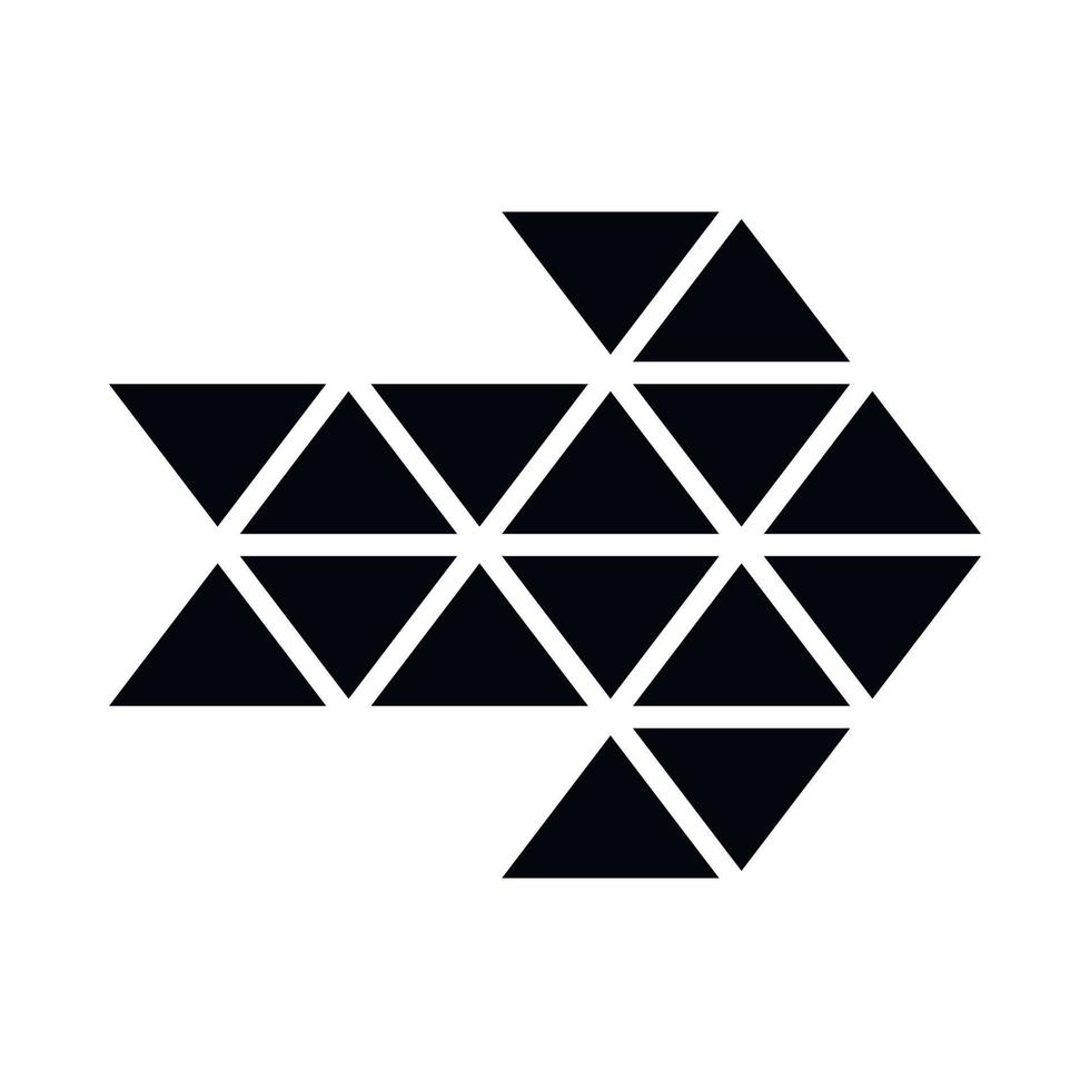 Black triangle arrow icon, simple style vector