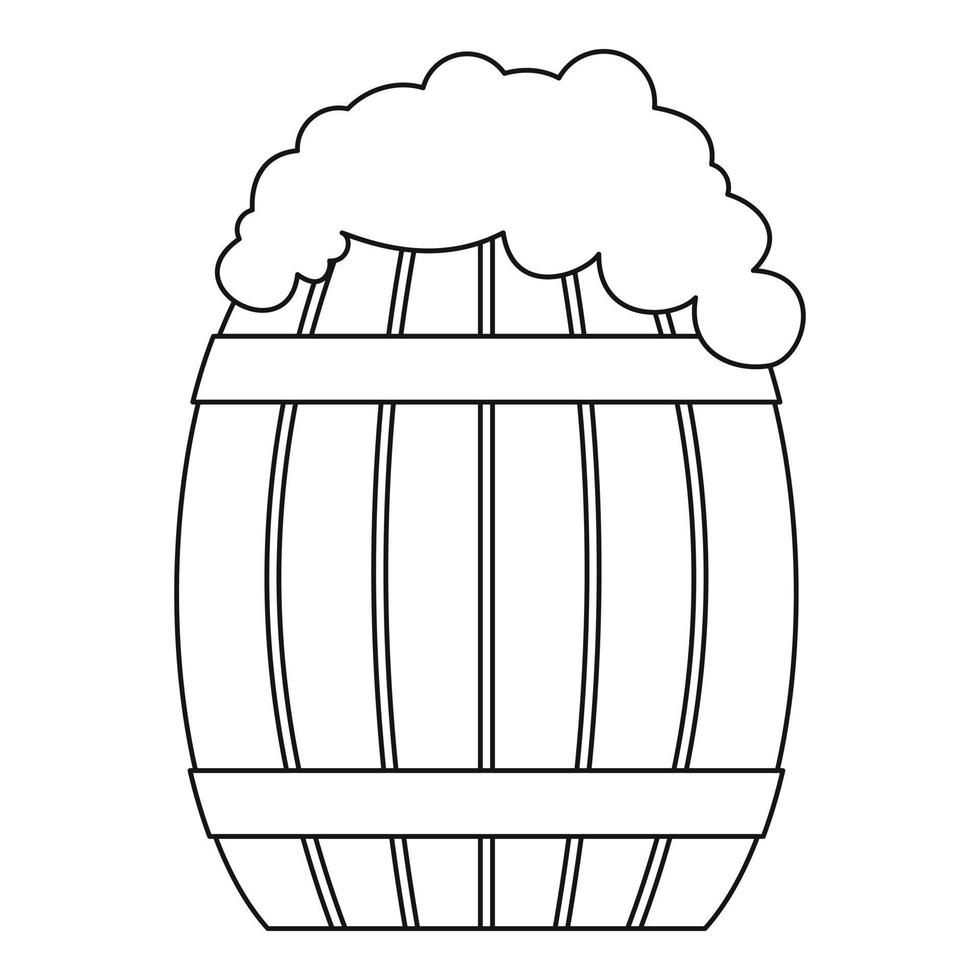 icono de barril completo, estilo de contorno. vector