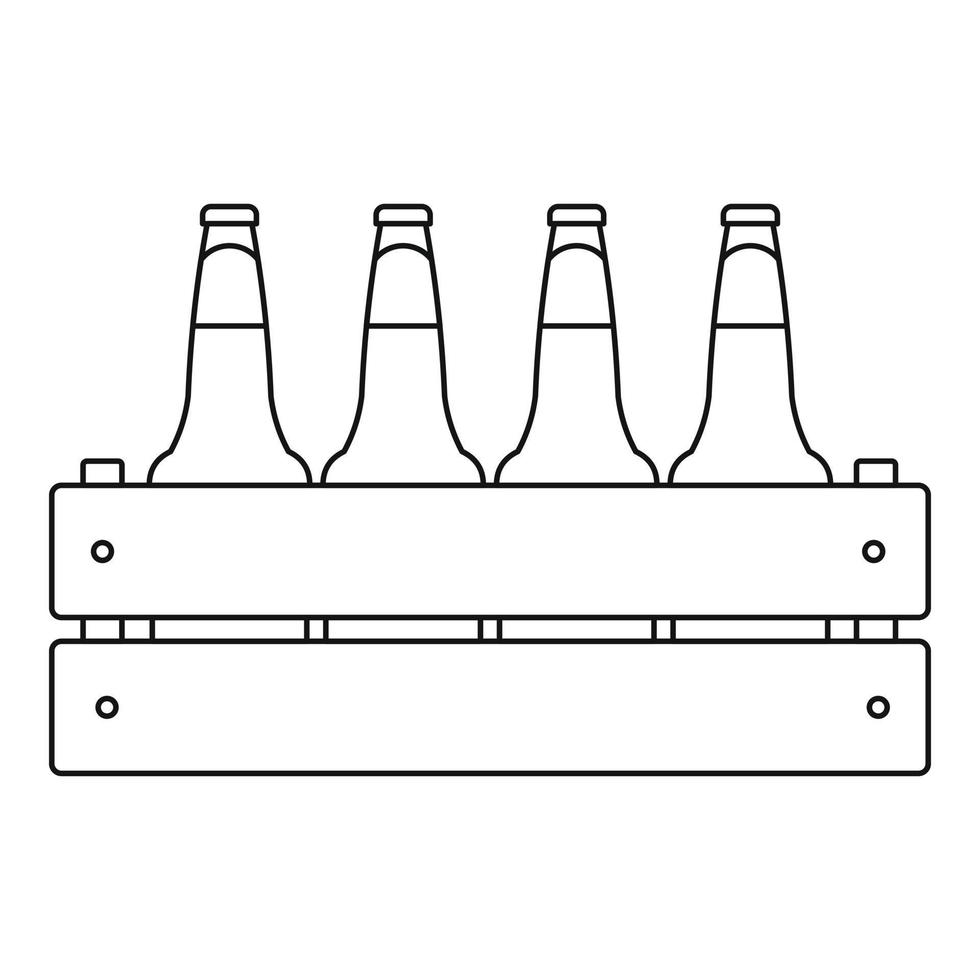 icono de caja de cerveza, estilo de esquema. vector