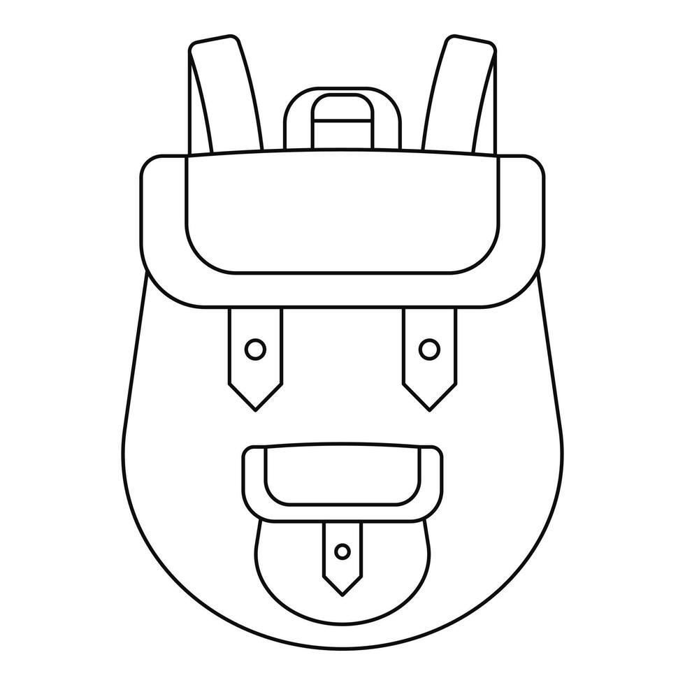 Backpack icon, outline style vector