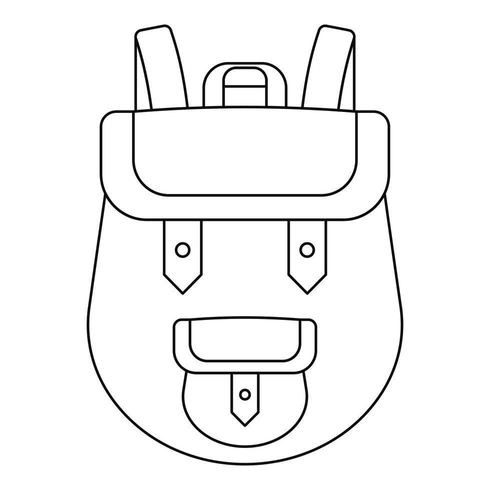 Backpack icon, outline style vector