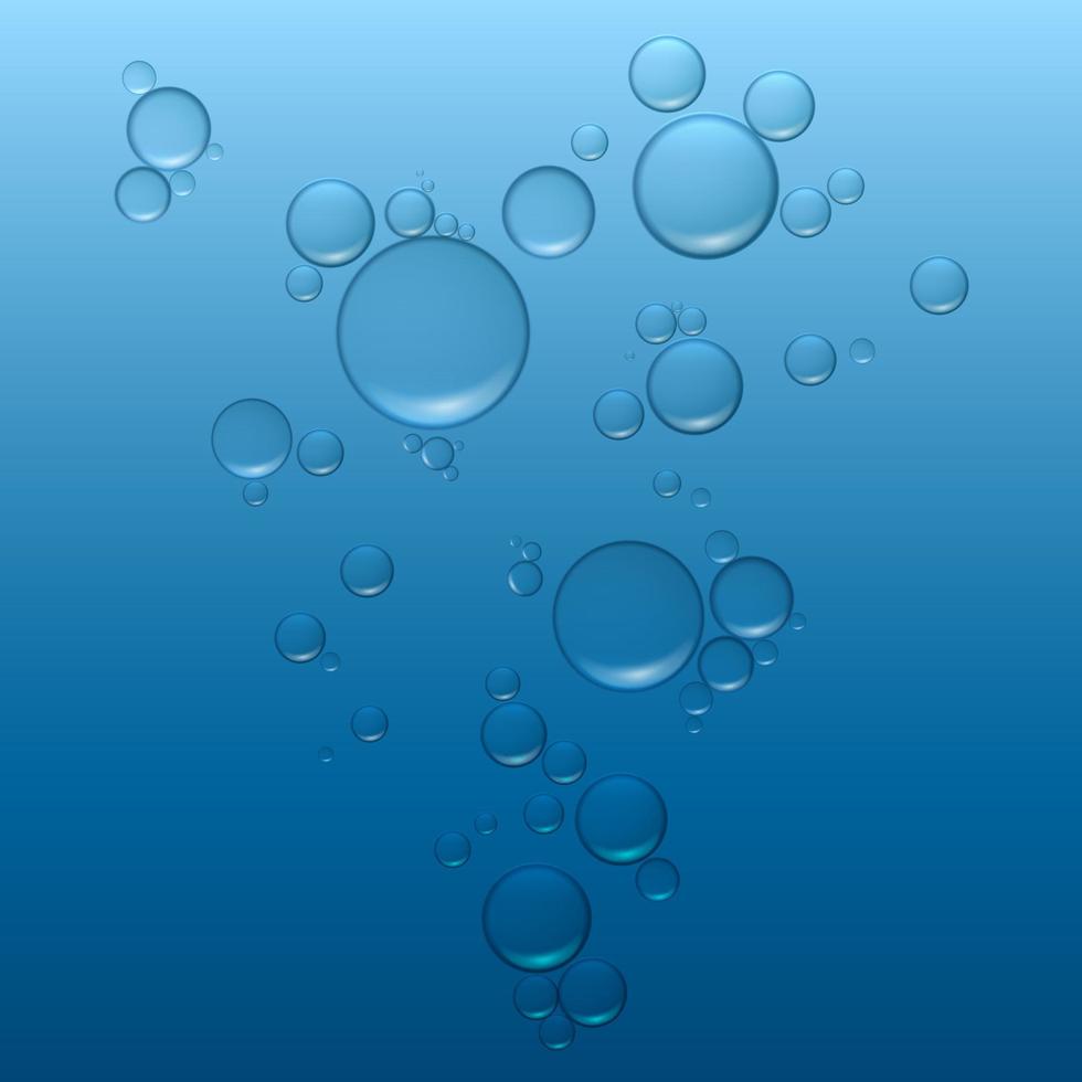 Fondo de belleza vectorial realista 3d de gotas de aceite en azul. vector
