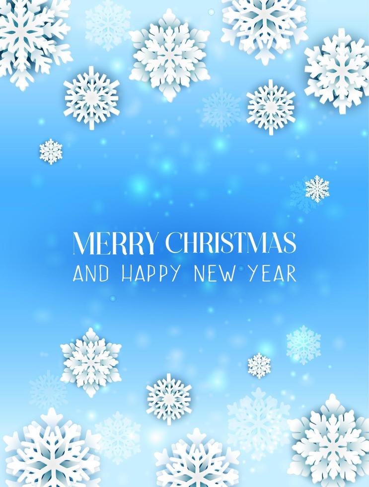 Vector Christmas snowflakes and lights banner decorative elements. Vertical orientation.