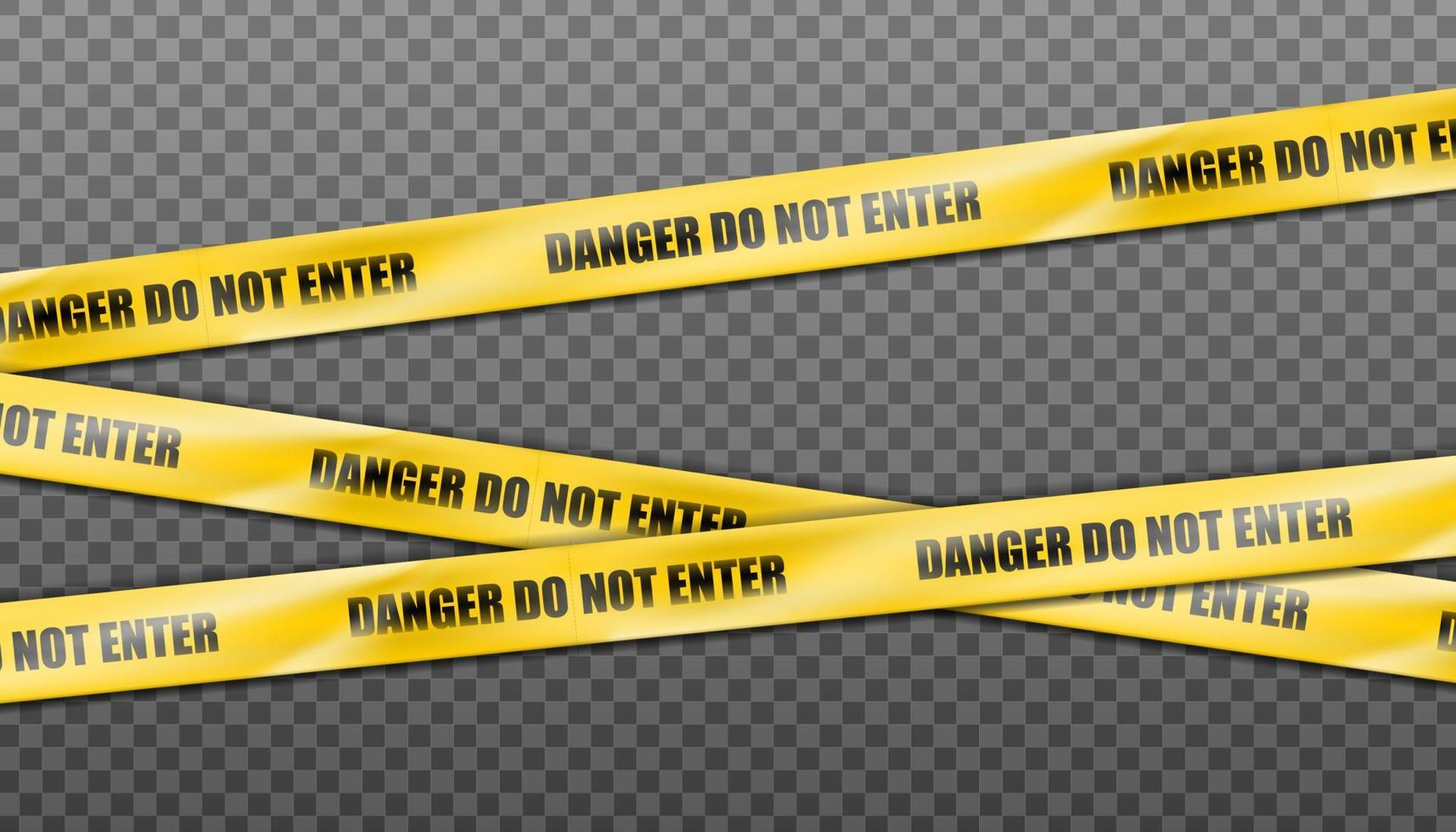 3d realistic vector hazard  yellow striped ribbon,caution tape of warning signs for crime scene or construction area.  Isolated on transparent.