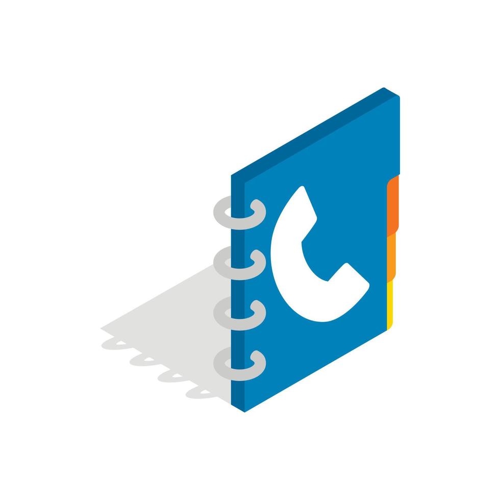 Notebook icon, isometric 3d style vector