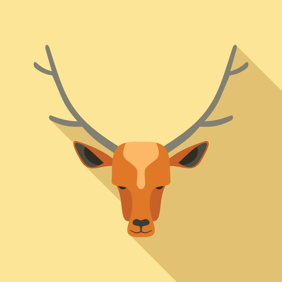 Forest deer icon, flat style vector