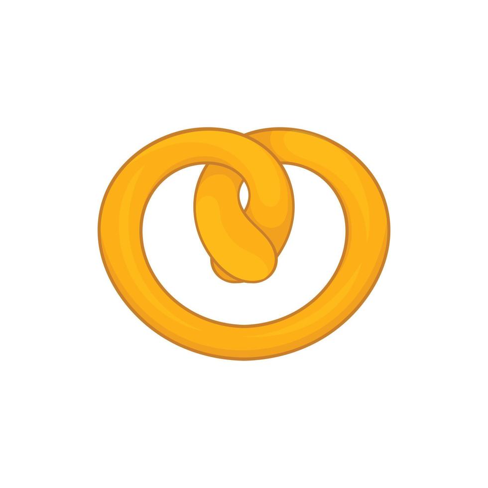 Pretzel icon in cartoon style vector