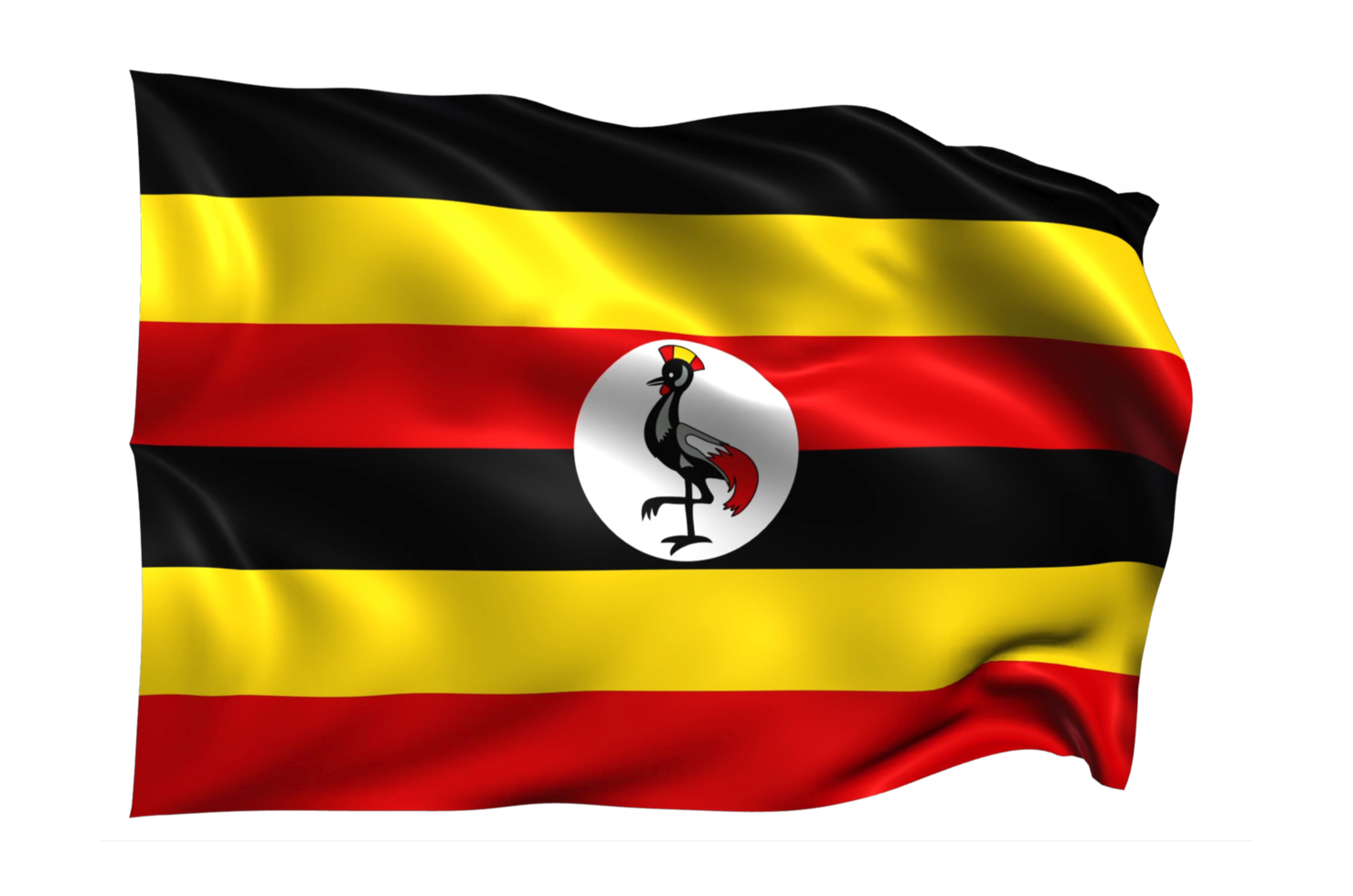 Oeganda gebied golvend vlag PNG