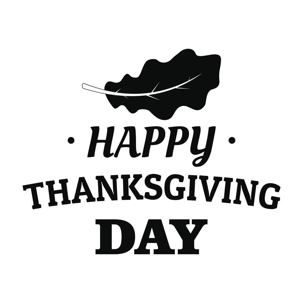 Autumn leaf thanksgiving logo, simple style vector