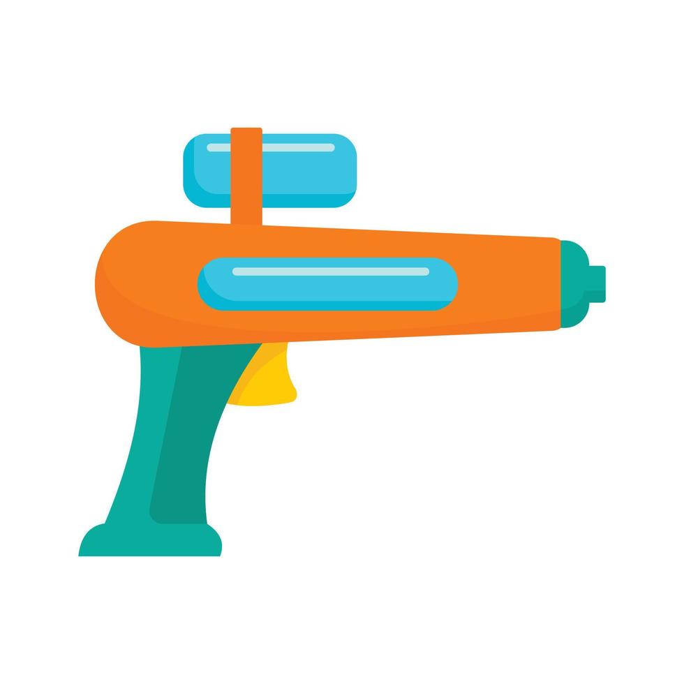 icono de pistola de agua, estilo plano vector