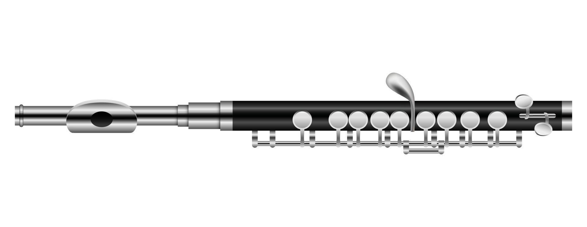 Modern of musical flute mockup, realistic style vector