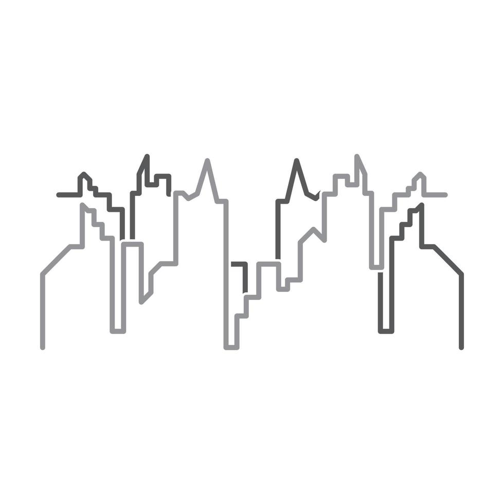 Modern city skyline illustration in flat design vector