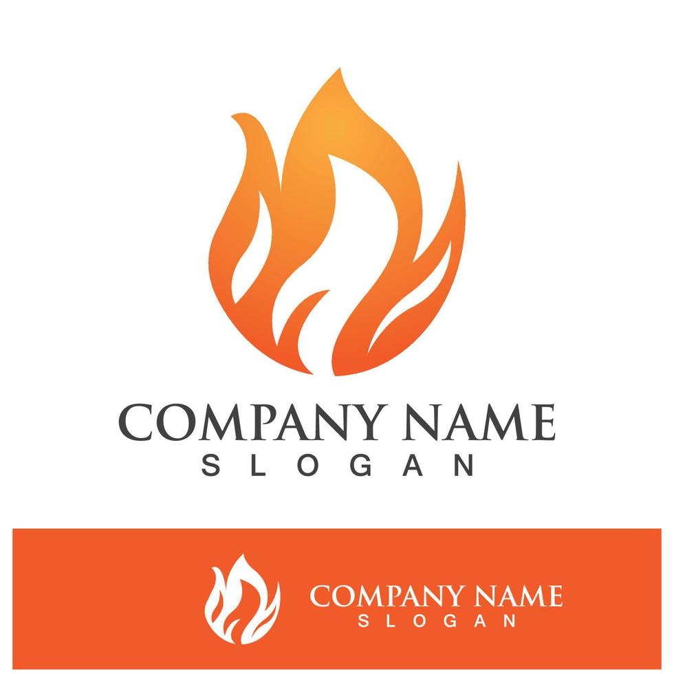 Fire logo design illustration and fire symbol vector