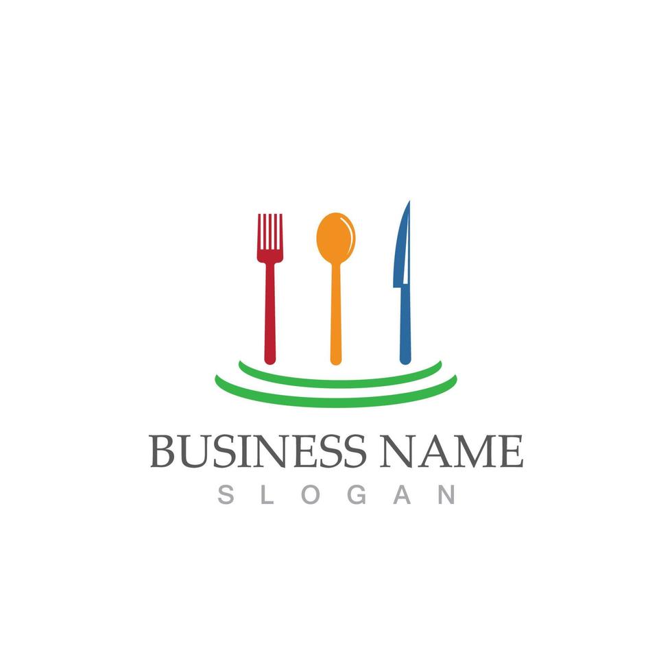 Spoon and fork logo and symbol vector image