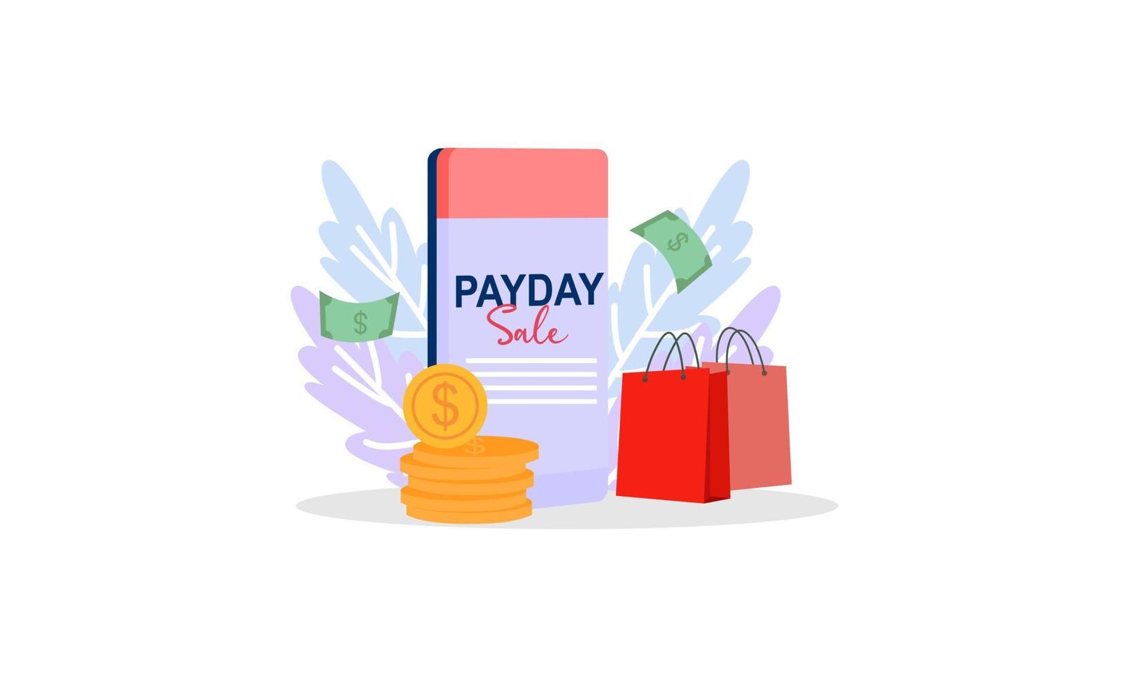 vector de concepto de ilustración de venta de día de pago