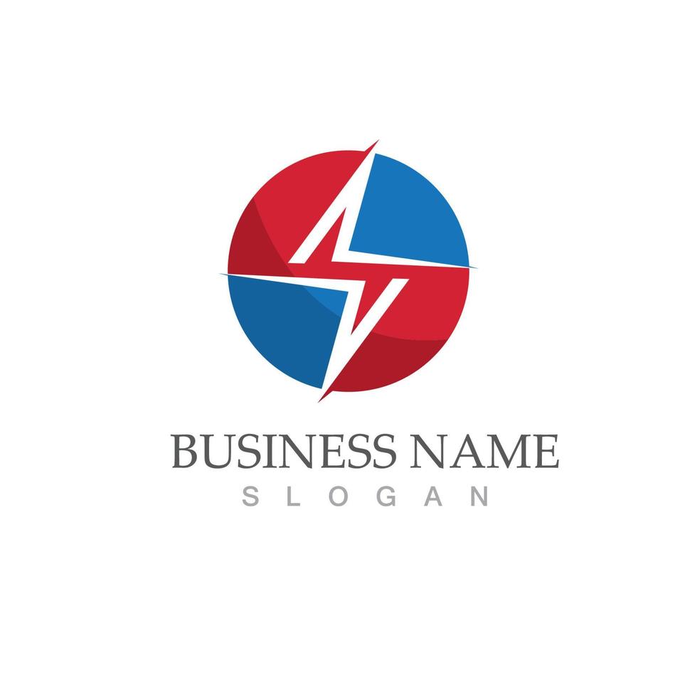 Flash thunderbolt logo template vector
