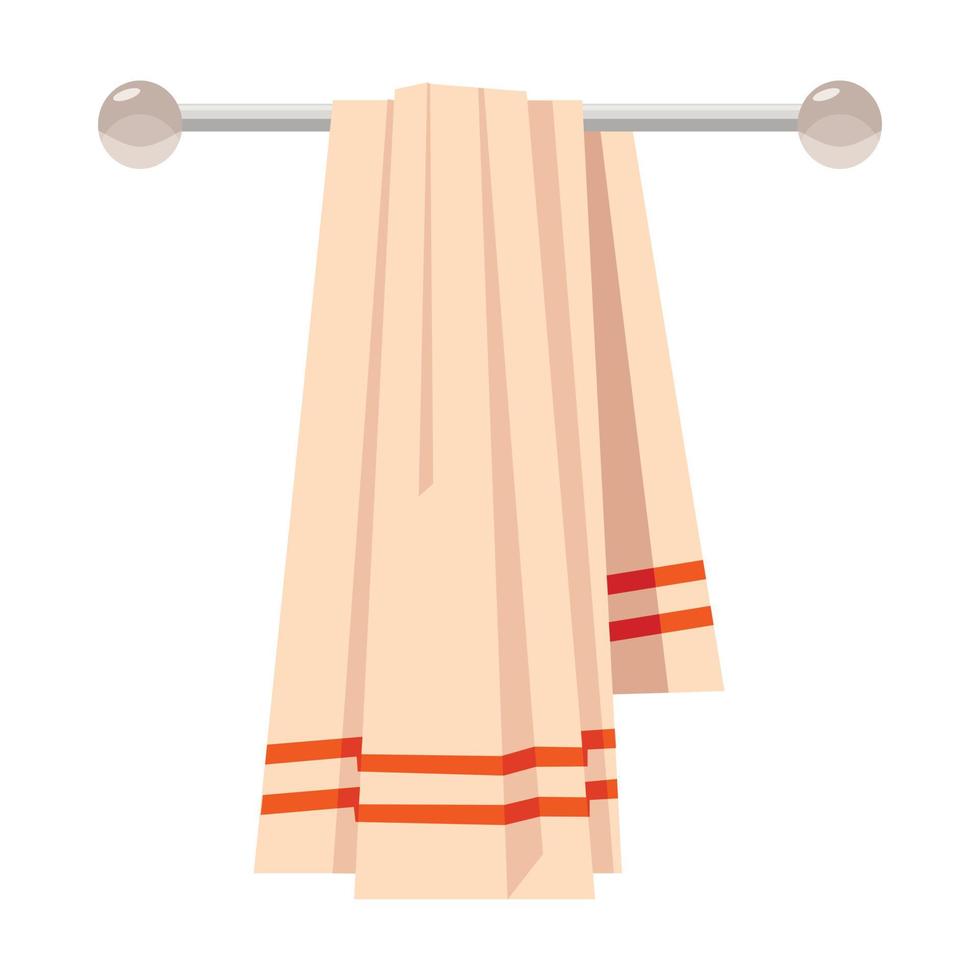 Clean towel on a hanger icon, cartoon style vector