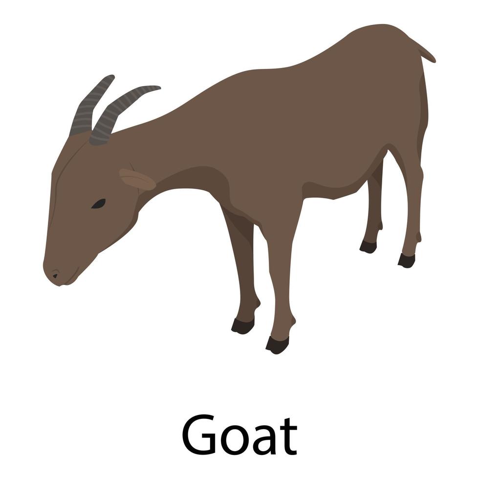 Goat icon, isometric style vector