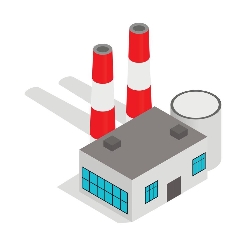 Power plant icon, isometric 3d style vector