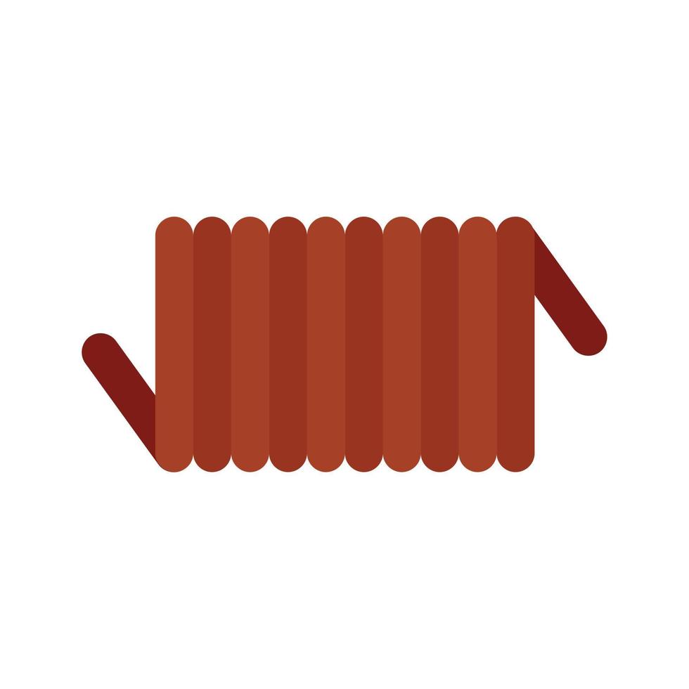 Cord spring coil icon, flat style vector
